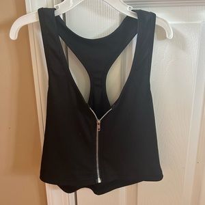 Black Zipper Front Tank Top